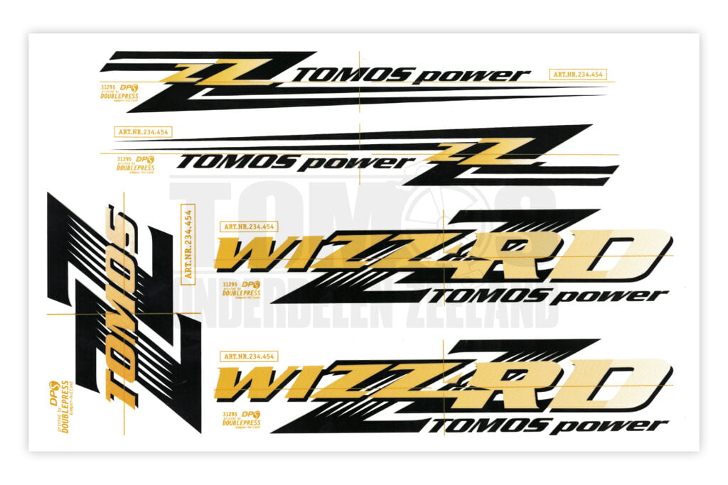 Tomos Stickerset Wizzard compleet set