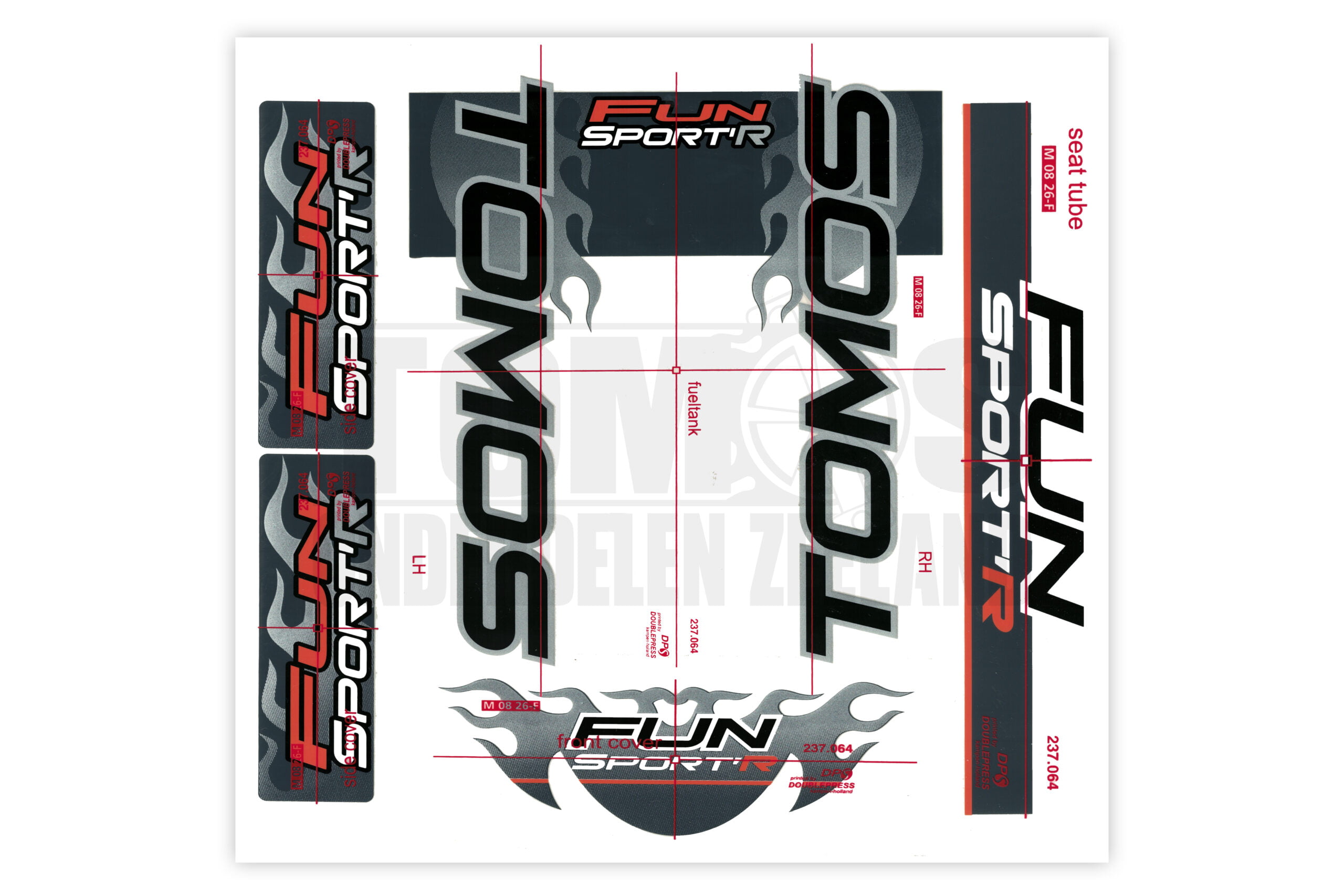 Tomos Stickerset Fun Sport'R compleet set Tomos Stickerset Fun Sport'R compleet set