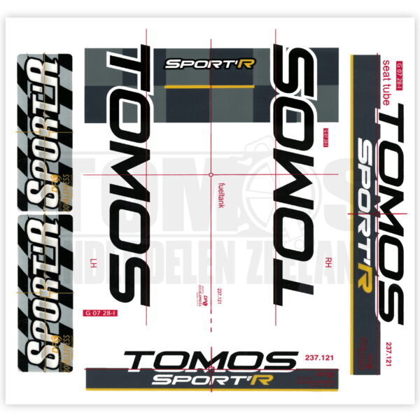 Tomos Stickerset Sport'R compleet set