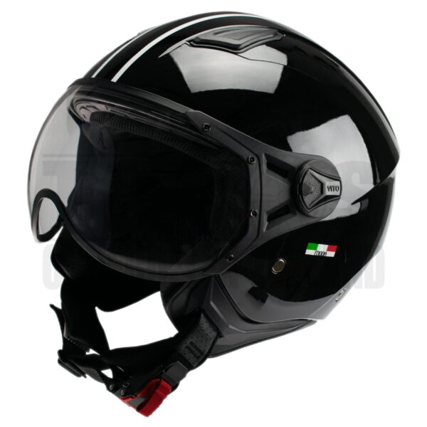 Helm Vito Jethelm Moda notte glans zwart/zwart