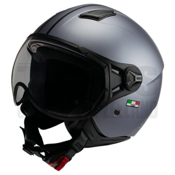 Helm Vito Jethelm Moda mat grijs/zwart