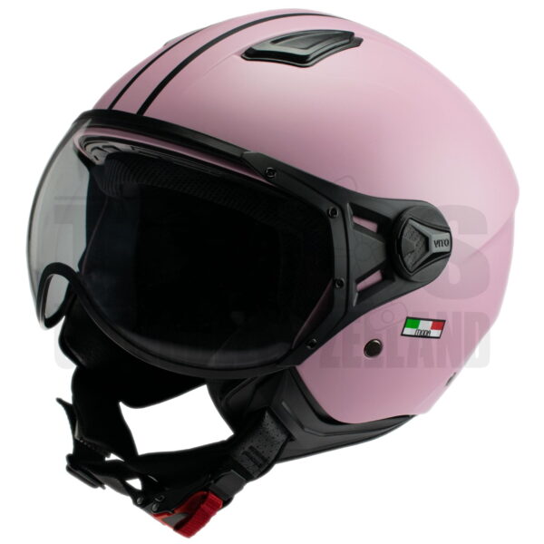 Helm Vito Jethelm Moda mat roze/zwart