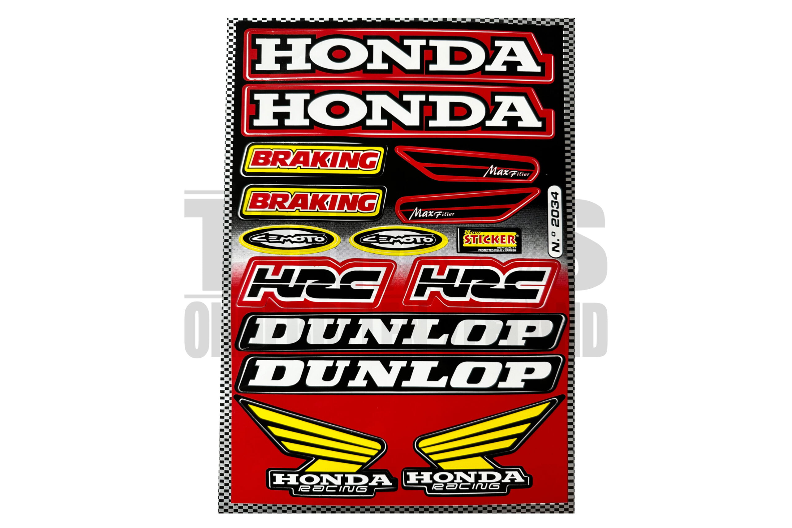 Stickerset sponsor Honda / Dunlop 14-delig Stickerset sponsor Honda / Dunlop 14-delig