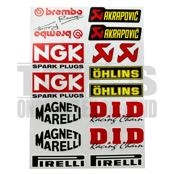 Stickerset sponsor NGK / Akrapovic 20-delig