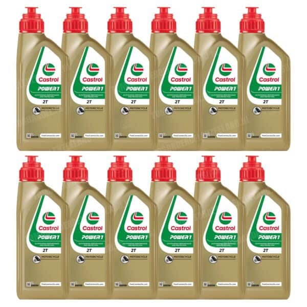 Castrol 2-takt olie Power 1 RS (mengsmering) 12 stuks 1 liter