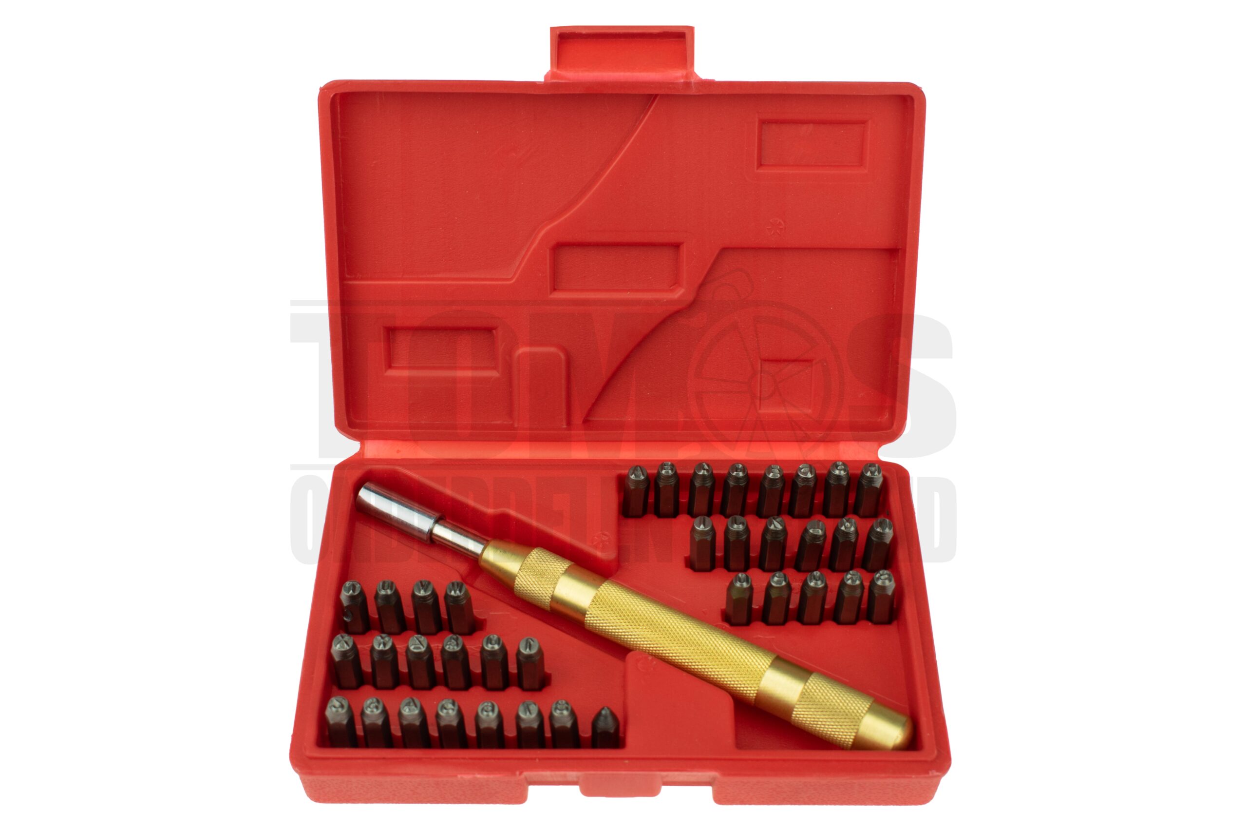 3600 Slagletter / cijferset 4mm met slagijzer 38-delig