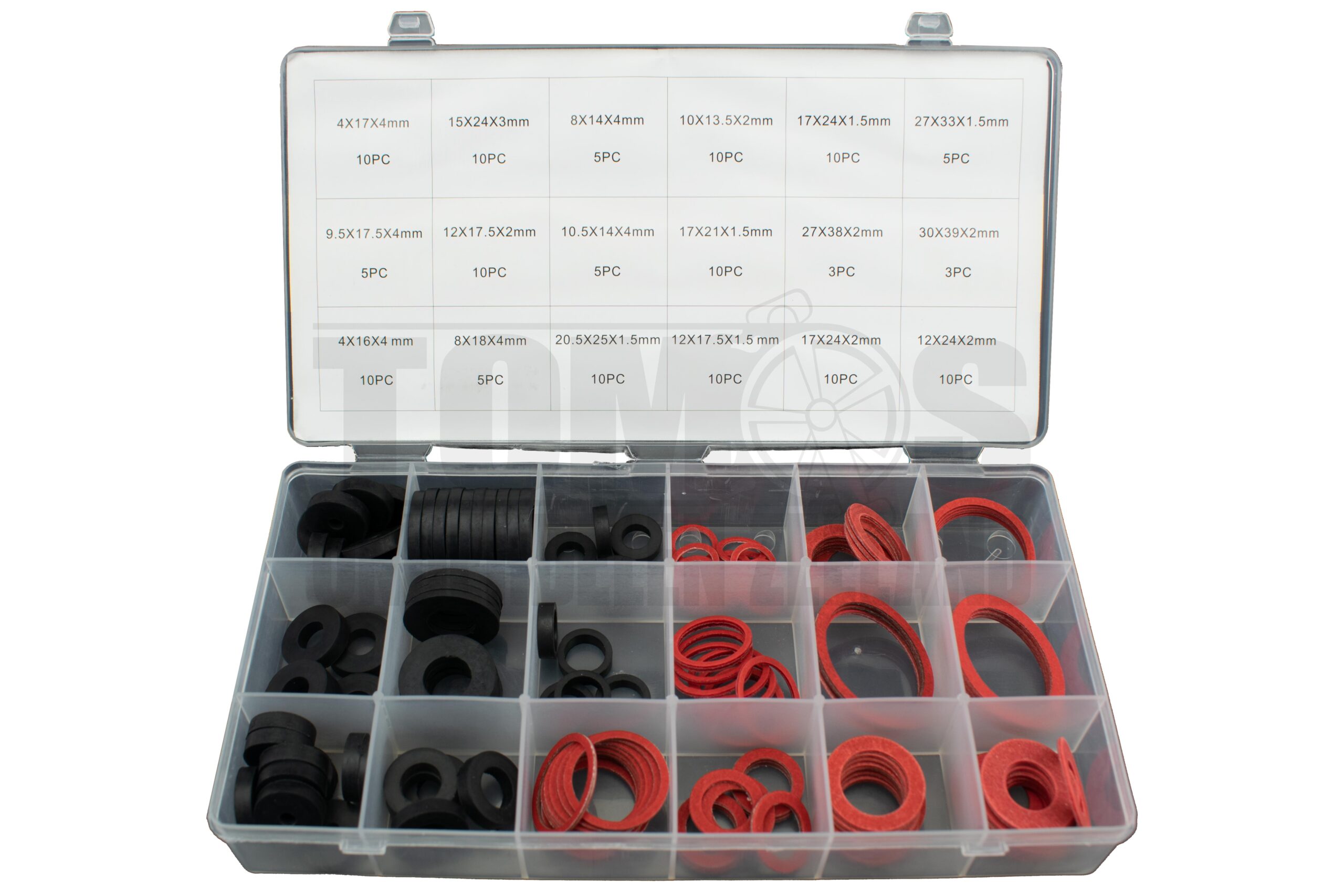 3607 Afdichtingsringen / fiberringen assortiment set 141-delig