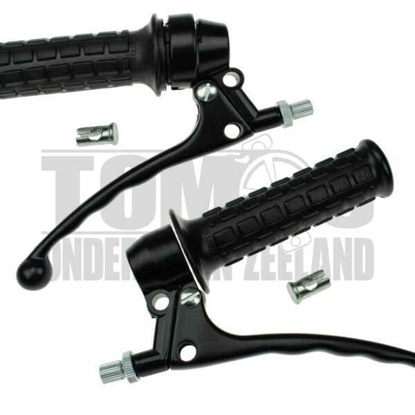 Tomos Remhendel links / rechts zwart (remlicht) compleet set Lusito Origineel