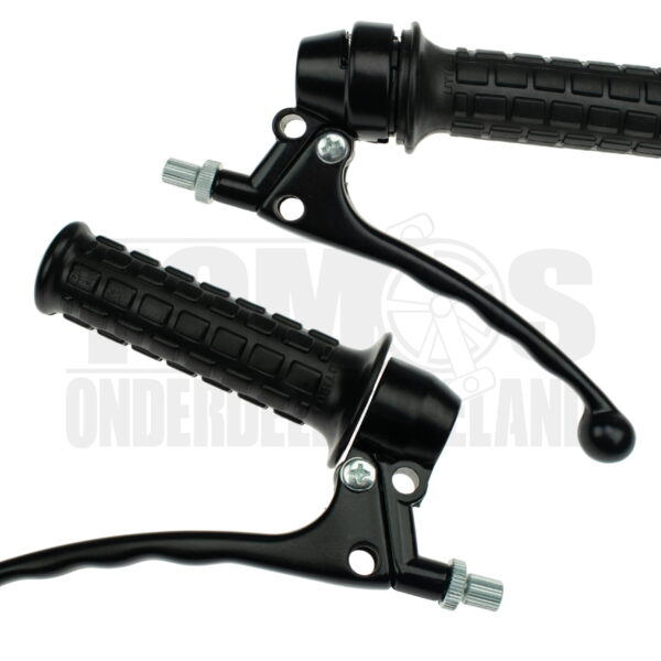 Tomos Remhendel links / rechts zwart (remlicht) compleet set Lusito DMP