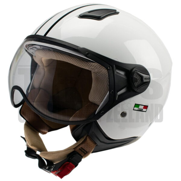 Helm Vito Jethelm Moda glans wit/licht bruin