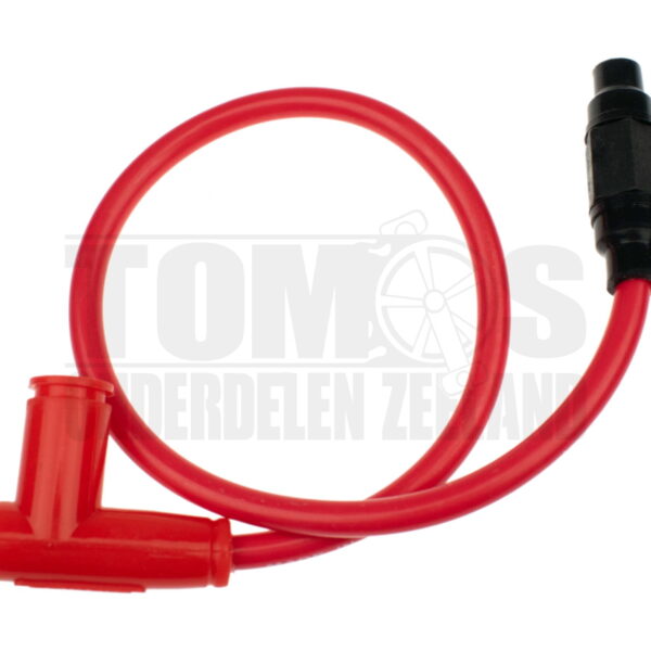 Bougiekabel 9mm Racing met bougiedop en verloop rood