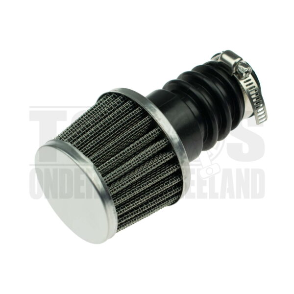 Powerfilter luchtfilter 30mm chroom met zwart voor 19mm / 20mm Bing