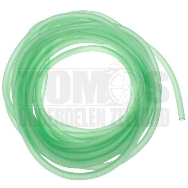 Olieslang silicone 3x5mm transparant groen per 1 meter RMS universeel