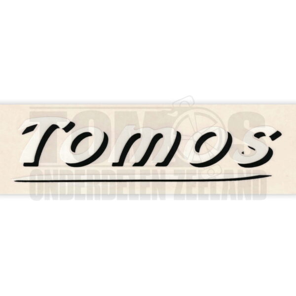 Tomos Sticker wit / zwart 10.5x3cm