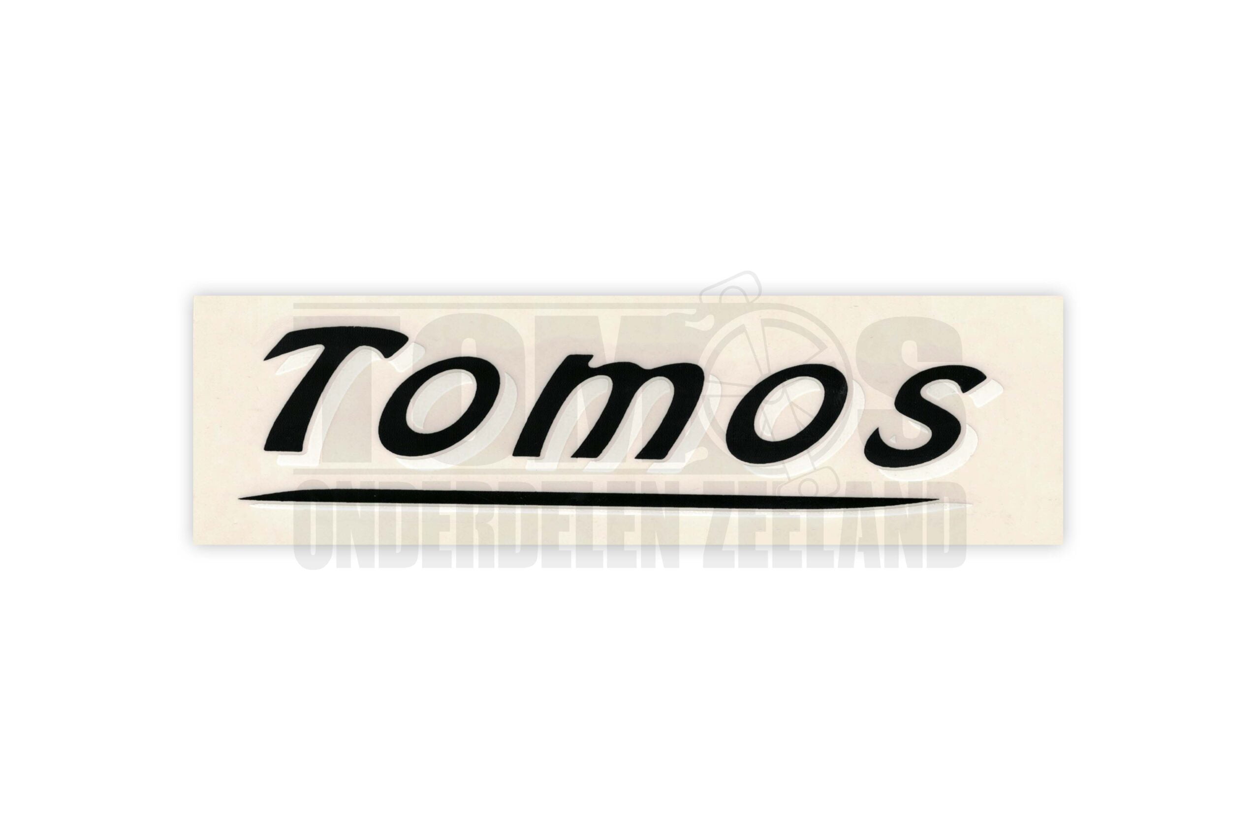 3902 Tomos Sticker zwart / wit 10.5x3cm