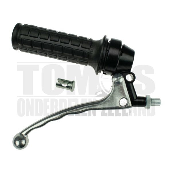 Tomos Gashendel remhendel rechts zwart / aluminium (remlicht) Lusito Origineel