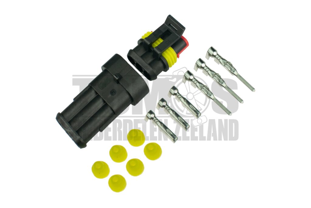 Connector Stekker super seal 3-polig (S-seal) compleet waterdicht universeel