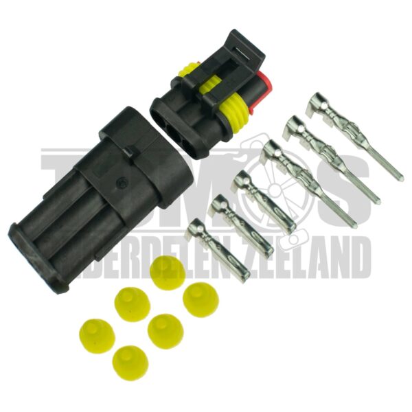 Connector Stekker super seal 3-polig (S-seal) compleet waterdicht universeel