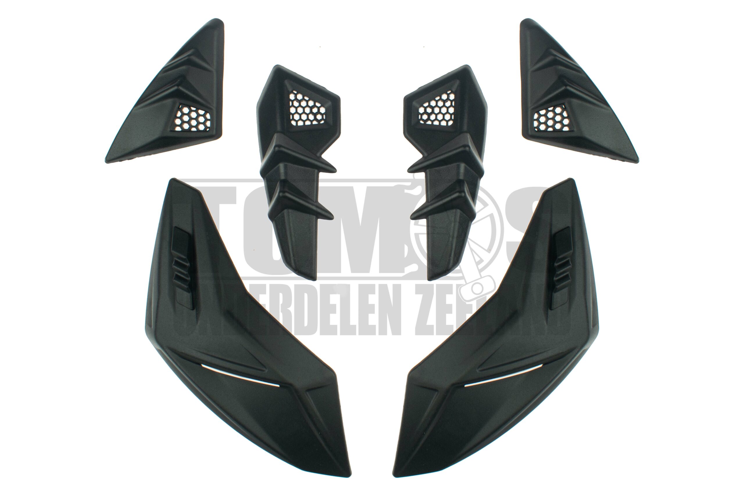 4508 Helm Vito Integraalhelm Bruzano / Predator rooster set 6-delig zwart