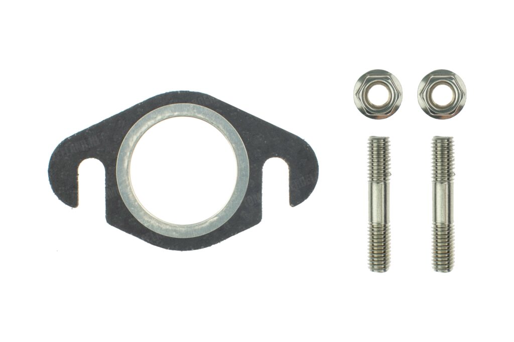 Scooter uitlaatpakking ovaal met ring model gleuf 27mm inclusief M6 tapeindset met moeren DMP