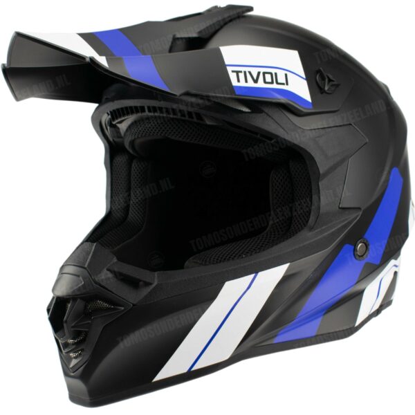 Helm Vito Crosshelm Tivoli mat zwart / blauw wit