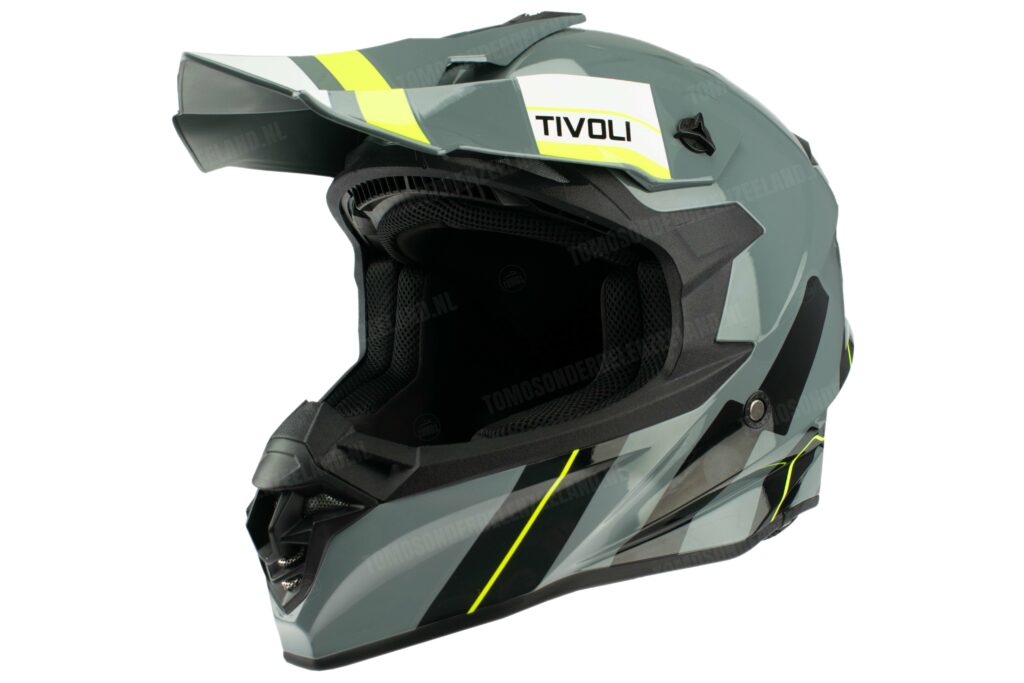 Helm Vito Crosshelm Tivoli nardo gray deco glans grijs / zwart wit