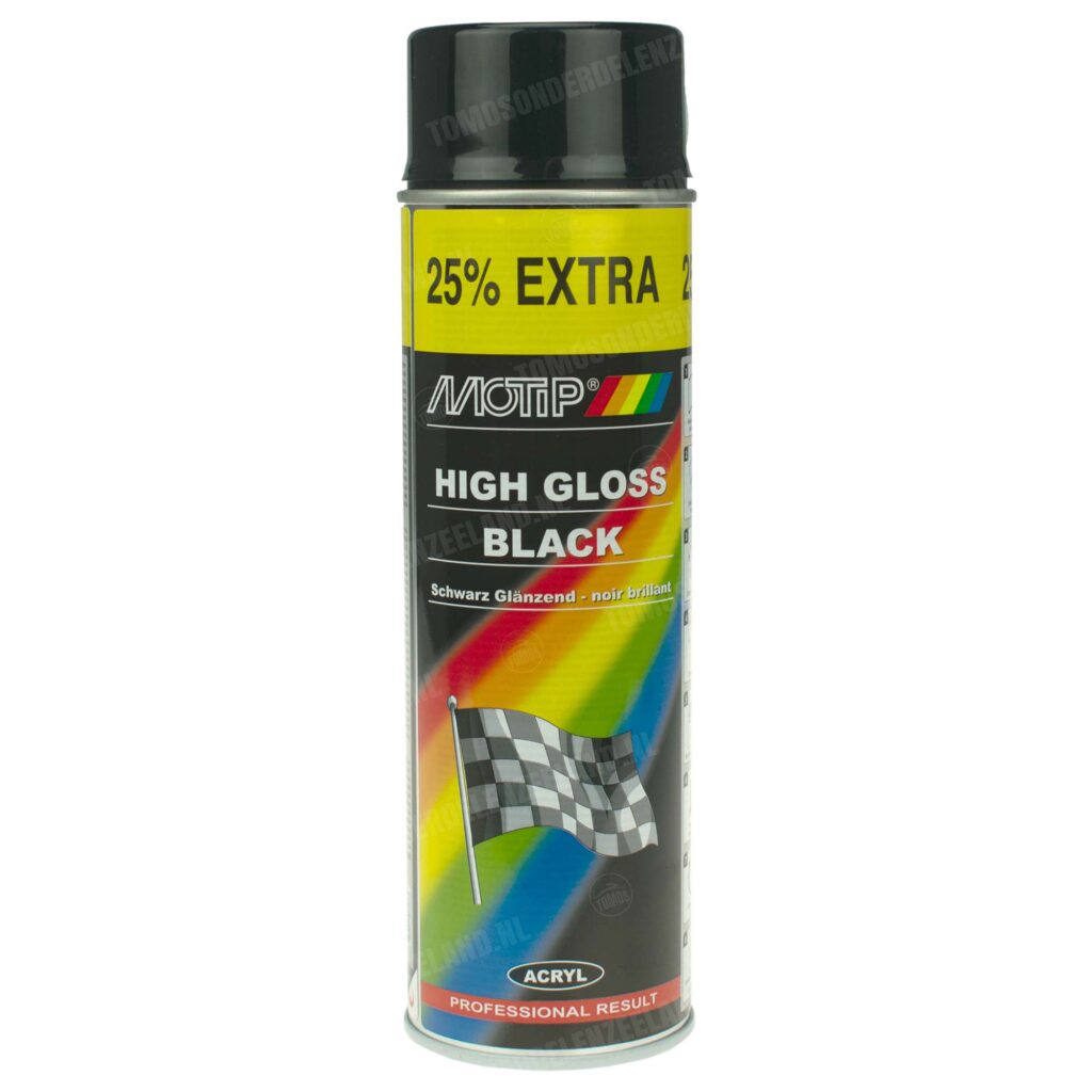 MoTip spuitlak zwart hoogglans 500ml