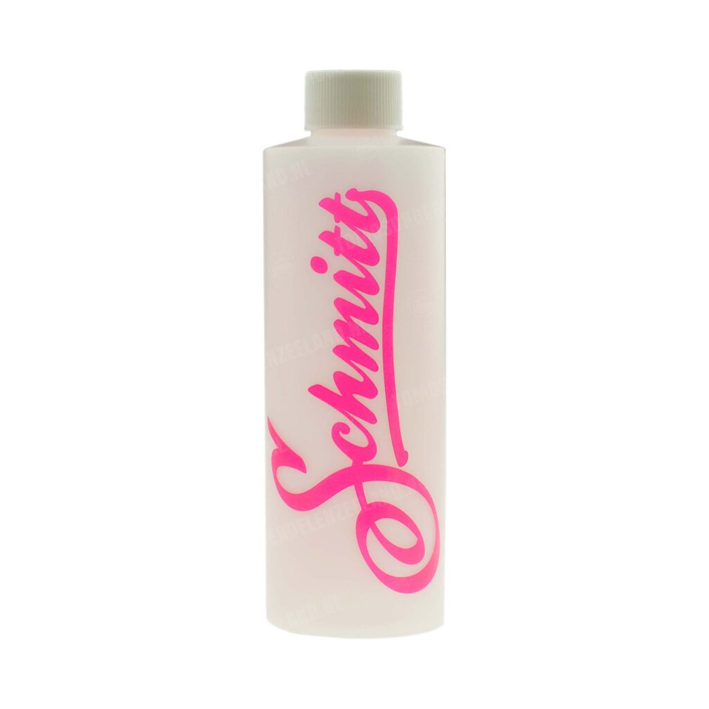 Maatbeker / mengbeker olie flesje Schmitt 250ml roze