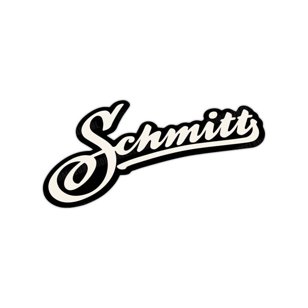 Sticker Schmitt logo 12x8cm zwart / wit universeel