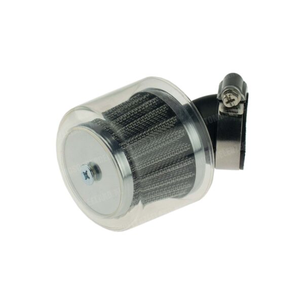 Powerfilter luchtfilter met kap 35mm chroom 45 graden zwart Dellorto PHBG / PHVA