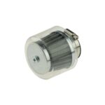 Powerfilter luchtfilter met kap 28mm / 35mm chroom recht zwart Dellorto PHBG / PHVA