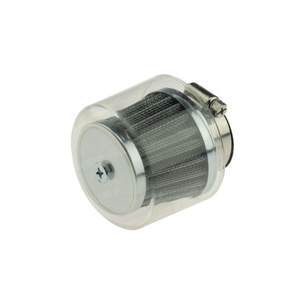 Powerfilter luchtfilter met kap 28mm / 35mm chroom recht zwart Dellorto PHBG / PHVA