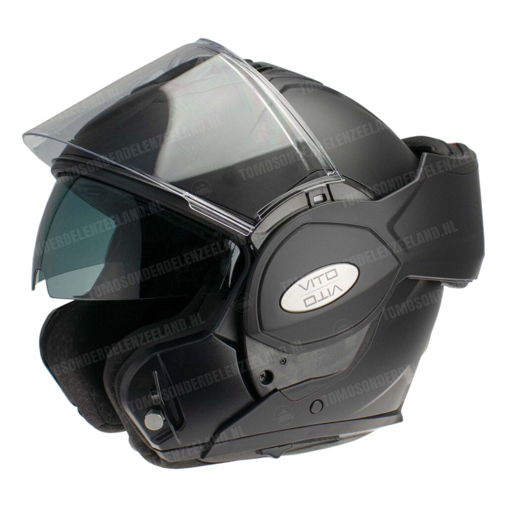 Helm Vito Systeemhelm met zonnevizier Reverse mat zwart