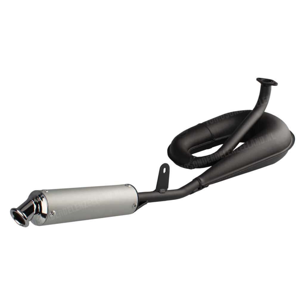 Tomos Uitlaat 25mm Tecno Circuit mat zwart met aluminium demper A3 / A35 / A52