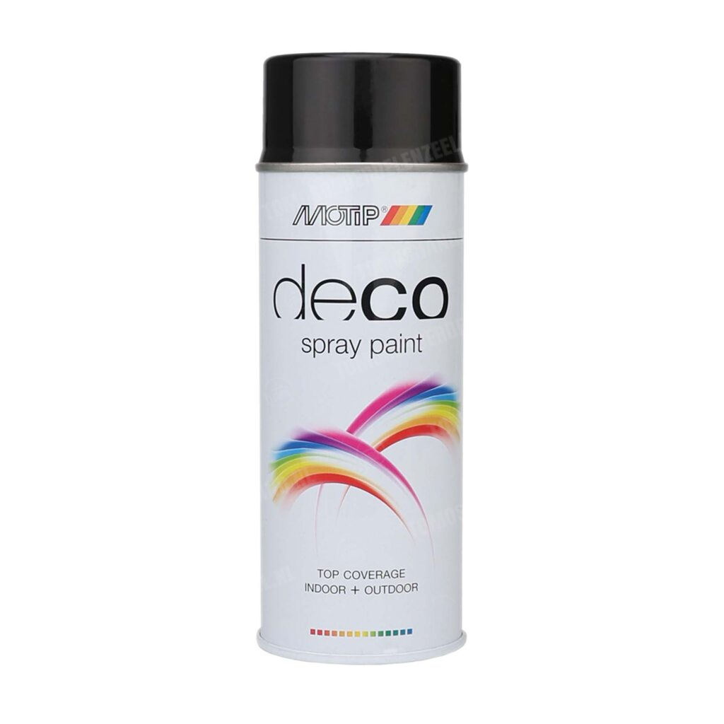 Motip Spuitlak Alkyd diep zwart hooglans RAL 9005 deco 400ml
