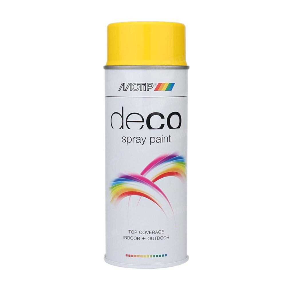 Motip Spuitlak Alkyd koolzaad geel hooglans RAL 1021 deco 400ml
