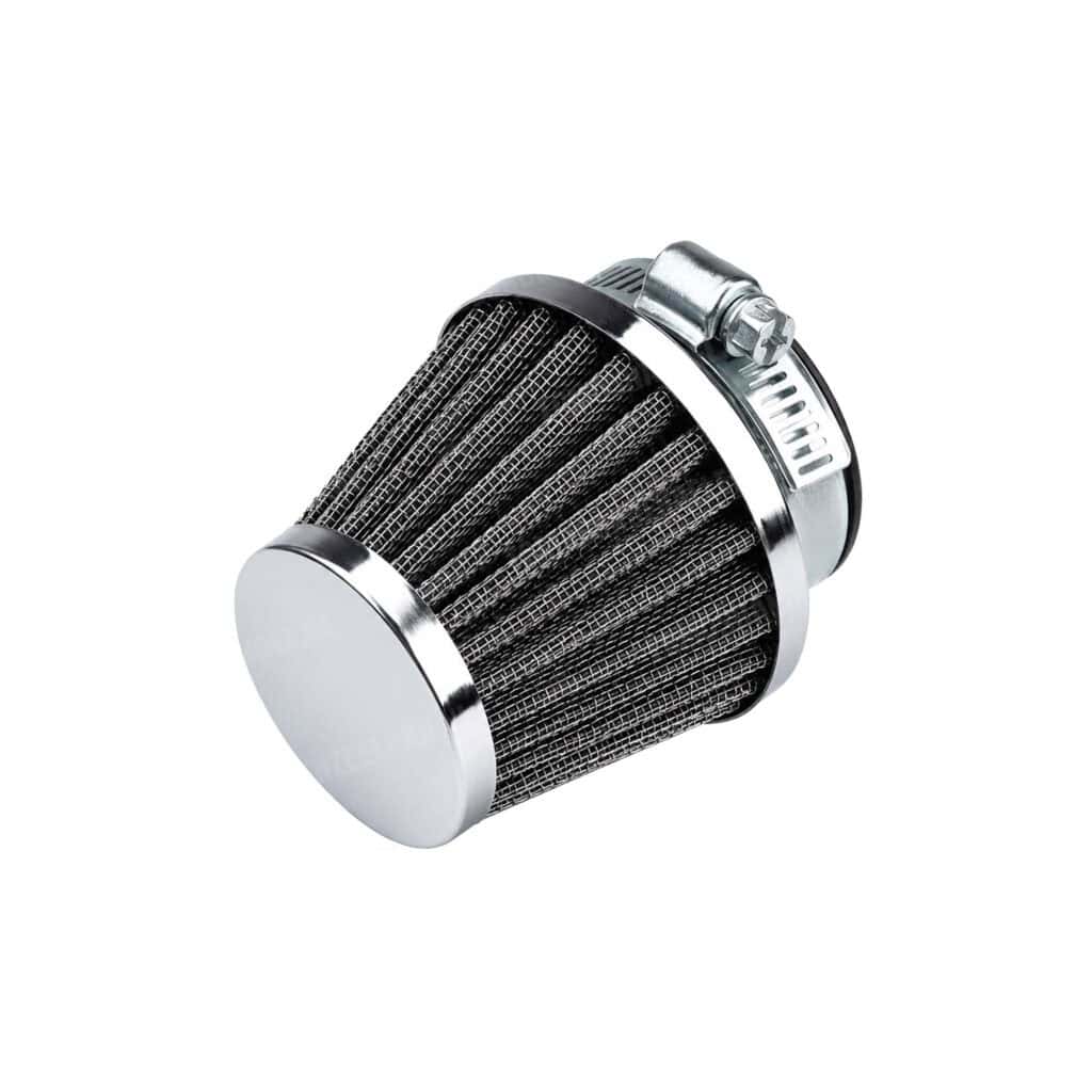 Powerfilter luchtfilter 45mm chroom met zwart Polini CP universeel DMP