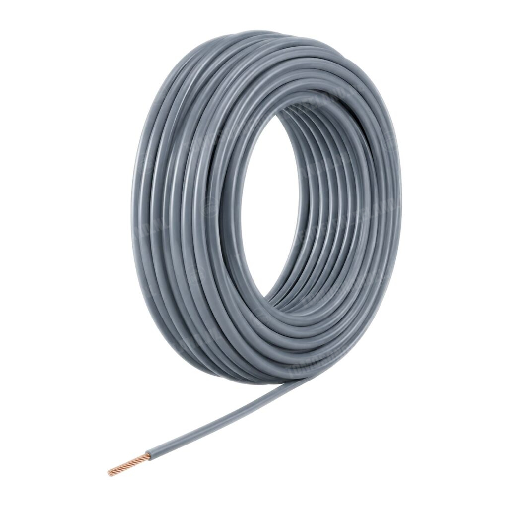 Electrisch draad grijs 1.5mm montagedraad per meter