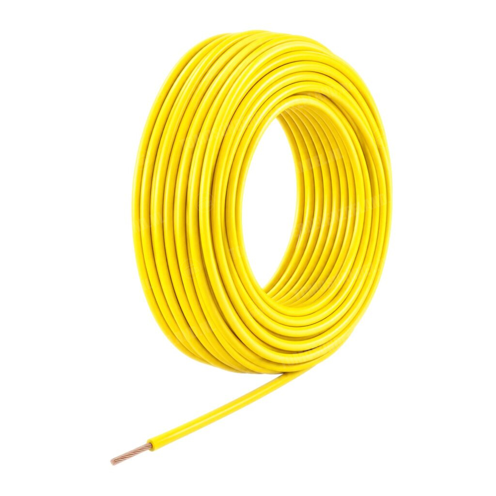 Electrisch draad geel 1.5mm montagedraad per meter