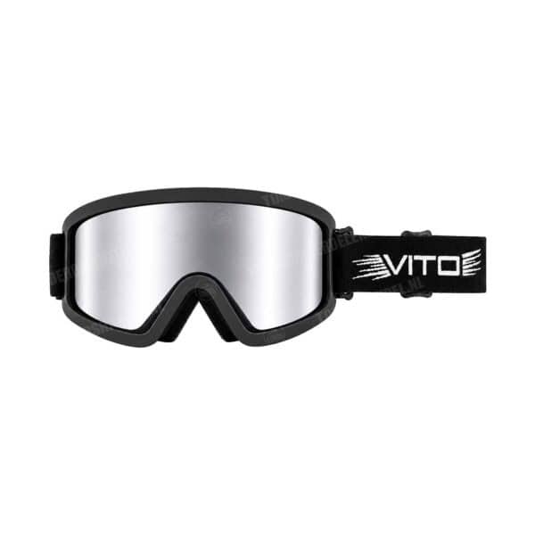 Vito Crossbril Fury zwart mirror / spiegel zilver universeel