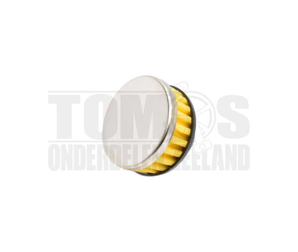 Powerfilter luchtfilter 28mm / 35mm geel / chroom Dellorto PHBG / PHVA