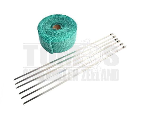 Uitlaat hitteband groen 5cm x 10 meter