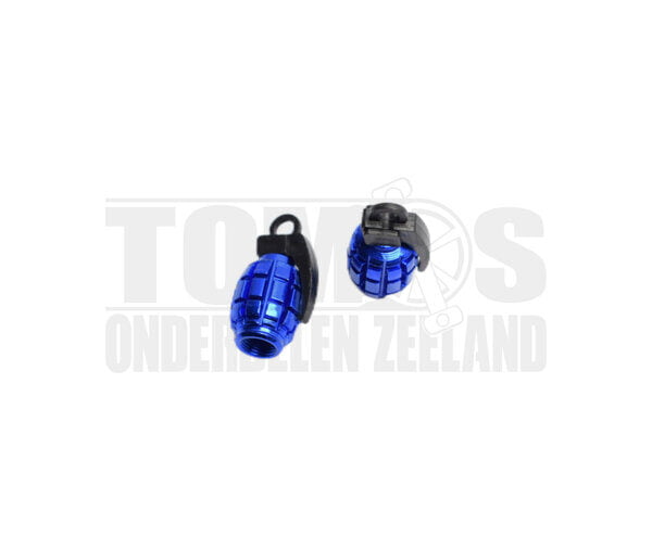 Ventieldop set handgranaat blauw