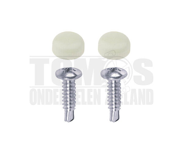 Kentekenplaat Bevestiging set 5.0x16mm Wit
