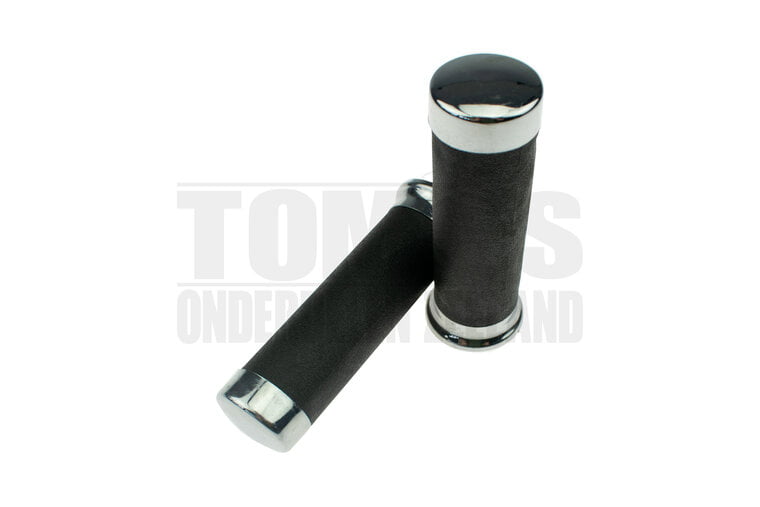 Handvatset Tuning chopper zwart / chroom 22mm / 24mm