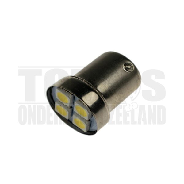 Lamp BA15s 12V 0.5 Watt LED 4 SMD wit (DC)