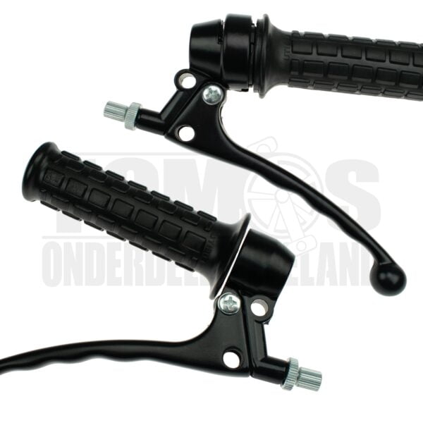 Tomos Remhendel links / rechts zwart (remlicht) compleet set Lusito DMP