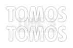 Tomos tank stickerset (losse letters) links / rechts wit 250x60mm