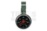 Kilometerteller 48mm 60 km/h chroom / zwart met stuur klem bevestiging