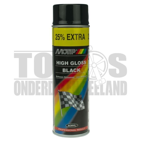 MoTip spuitlak zwart hoogglans 500ml